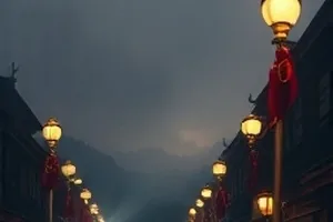 《长夜灯行》封面：深夜路灯下一名男子驻足回望旧楼